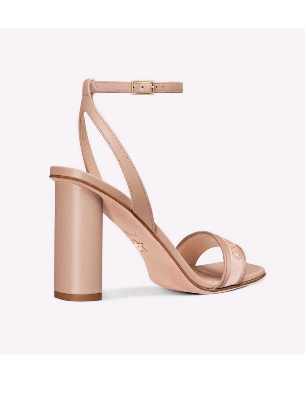$1,295 Dior Dway Logo Satin Leather Heeled Sandals Beige EU 40 US 9.5-10 BNIB - Picture 4 of 10
